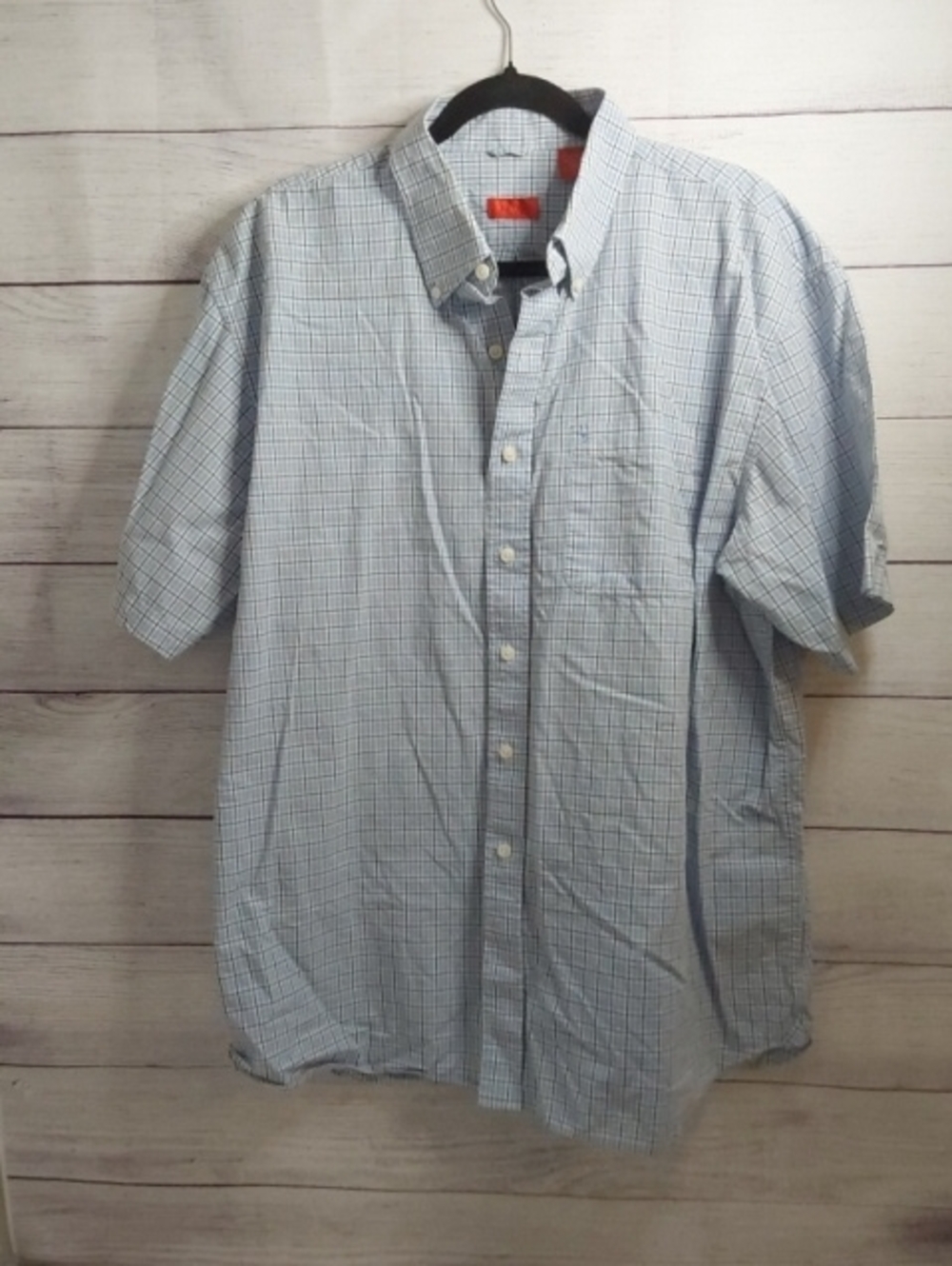 Men's Izod Light Blue Plaid Button-Down Shirt